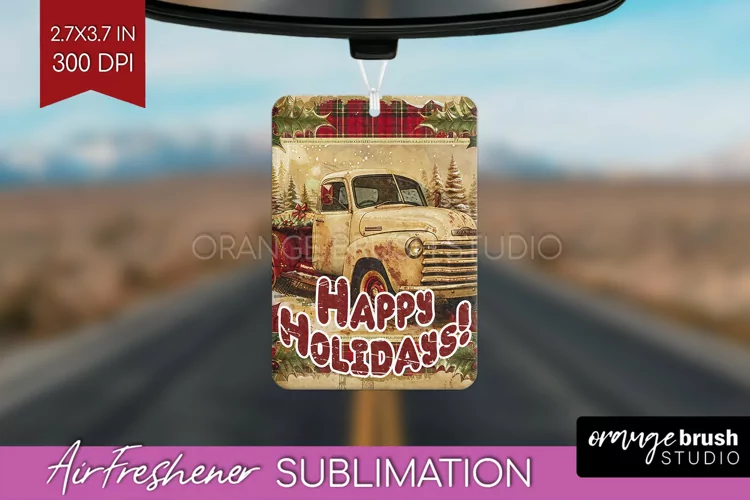 Vintage Christmas Air Freshener PNG - Xmas Car Freshener