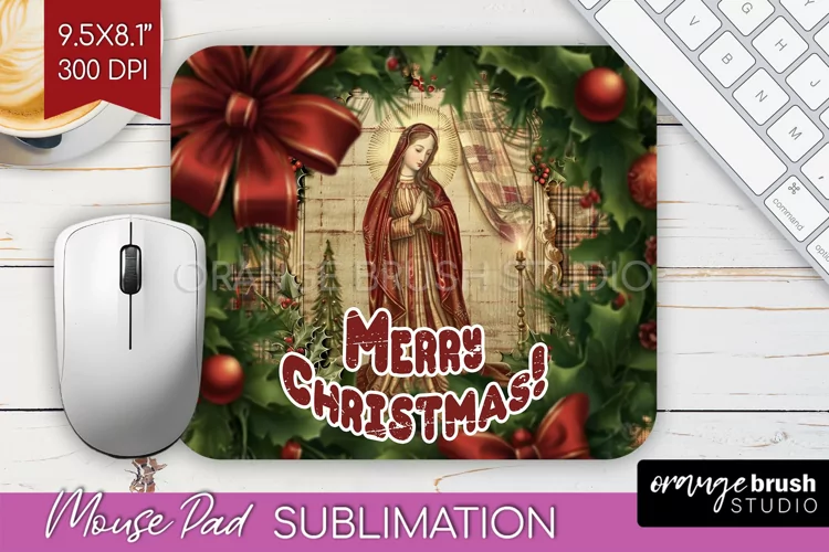 Vintage Christmas Mouse Pad Sublimation - Xmas Mousepad PNG