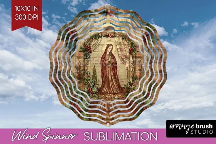 Vintage Christmas Wind Spinner PNG - Retro Xmas Sublimation