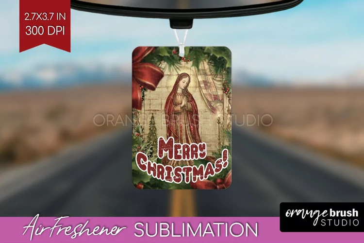 Vintage Christmas Air Freshener PNG - Xmas Car Freshener
