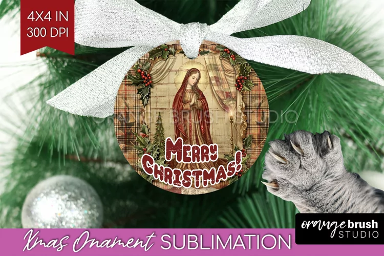 Vintage Christmas Ornament PNG - Retro Xmas Sublimation