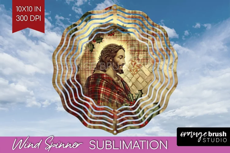 Vintage Christmas Wind Spinner PNG - Retro Xmas Sublimation