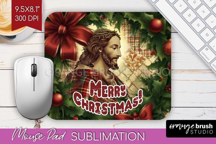 Vintage Christmas Mouse Pad Sublimation - Xmas Mousepad PNG