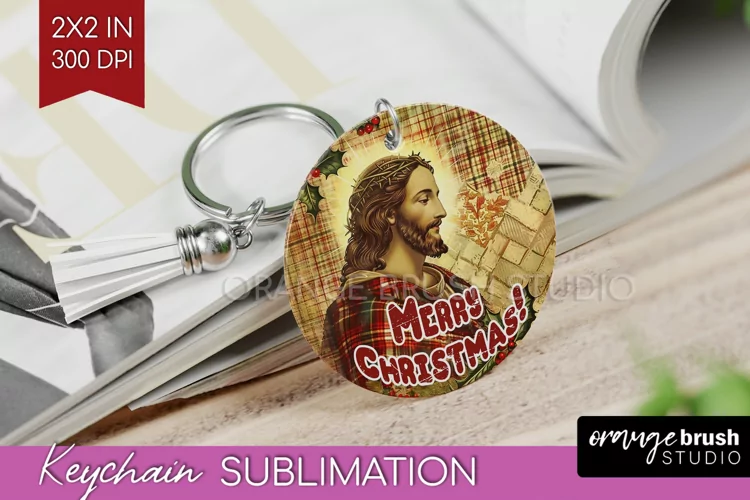 Vintage Christmas Keychain PNG - Xmas Keychain Sublimation