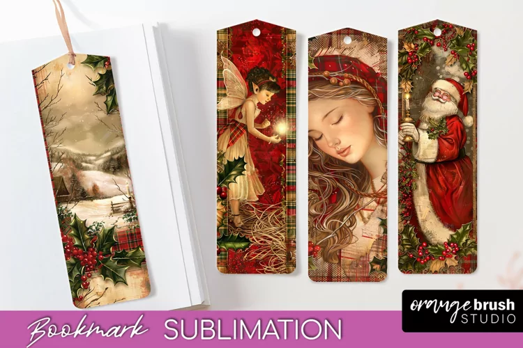 Vintage Christmas Bookmark - Retro Christmas Bookmarks PNG
