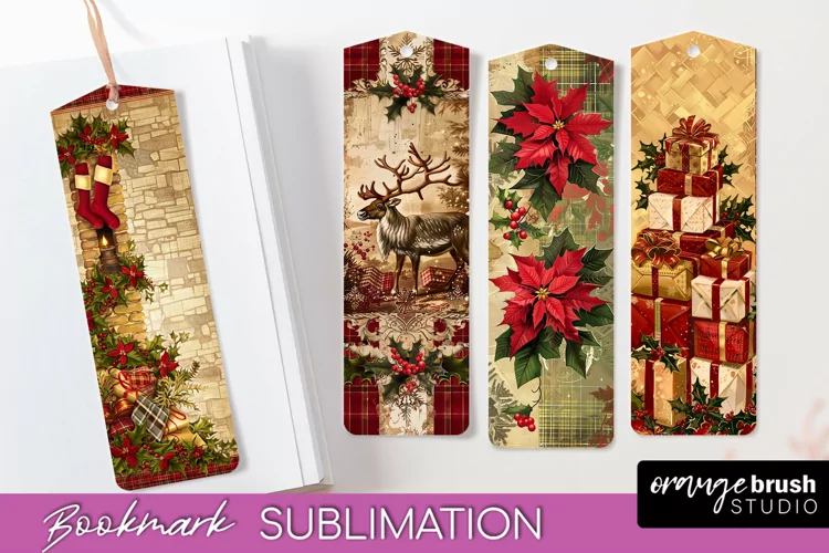 Vintage Christmas Bookmark - Retro Christmas Bookmarks PNG
