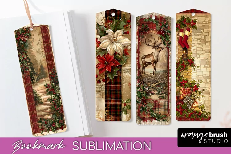 Vintage Christmas Bookmark - Retro Christmas Bookmarks PNG