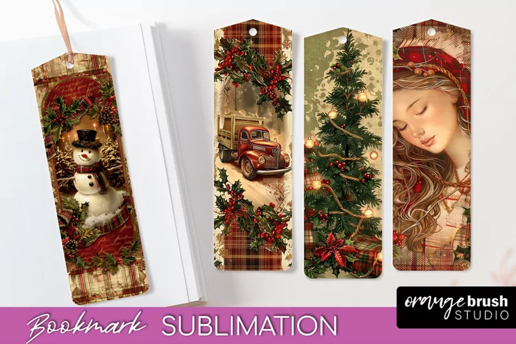Vintage Christmas Bookmark - Retro Christmas Bookmarks PNG