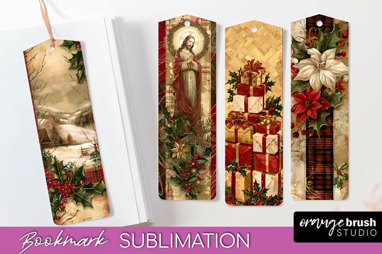 Vintage Christmas Bookmark - Retro Christmas Bookmarks PNG