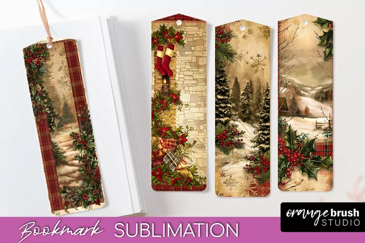 Vintage Christmas Bookmark - Retro Christmas Bookmarks PNG