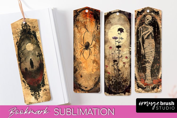 Vintage Halloween Bookmark - Printable Scrapbook Bookmarks