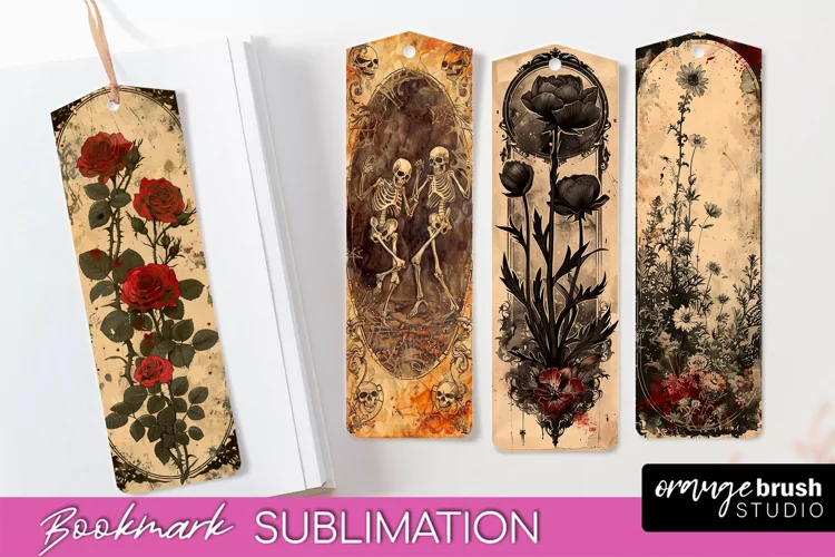 Vintage Halloween Bookmark - Printable Scrapbook Bookmarks