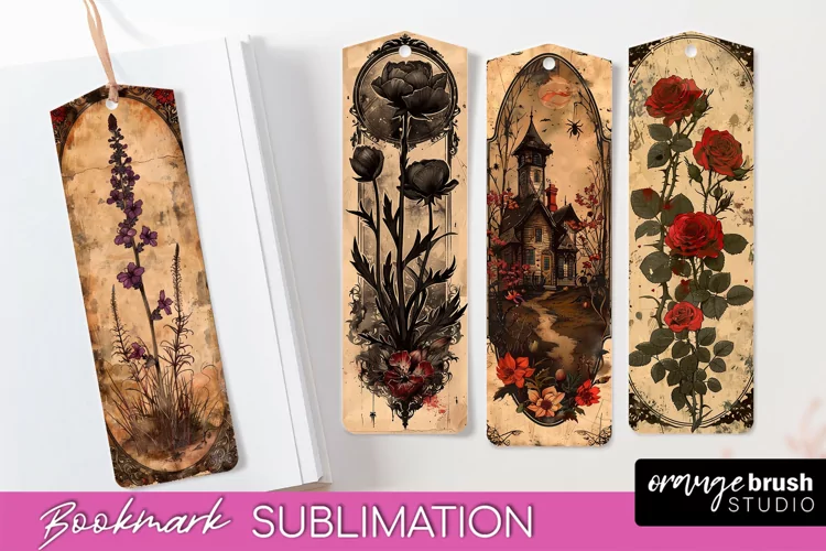 Vintage Halloween Bookmark - Printable Scrapbook Bookmarks