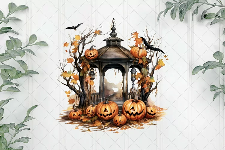 Vintage Halloween Sublimation Clipart