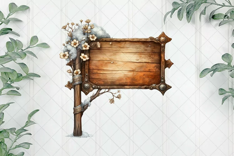 Vintage Warm Wooden Sublimation Clipart