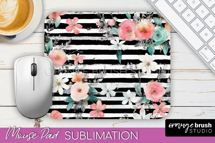 Floral Mouse Pad PNG - Pink Flowers Mousepad Sublimation