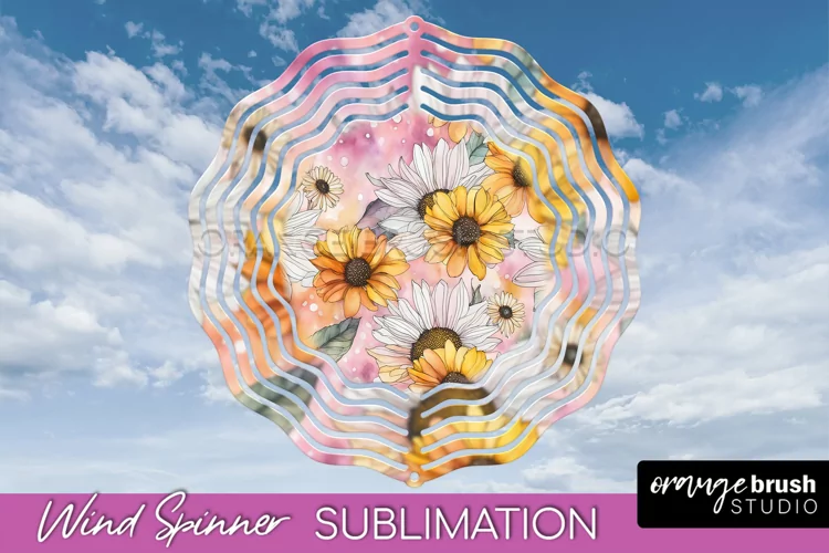 Pink Flowers Wind Spinner - Summer Wind Spinner Sublimation