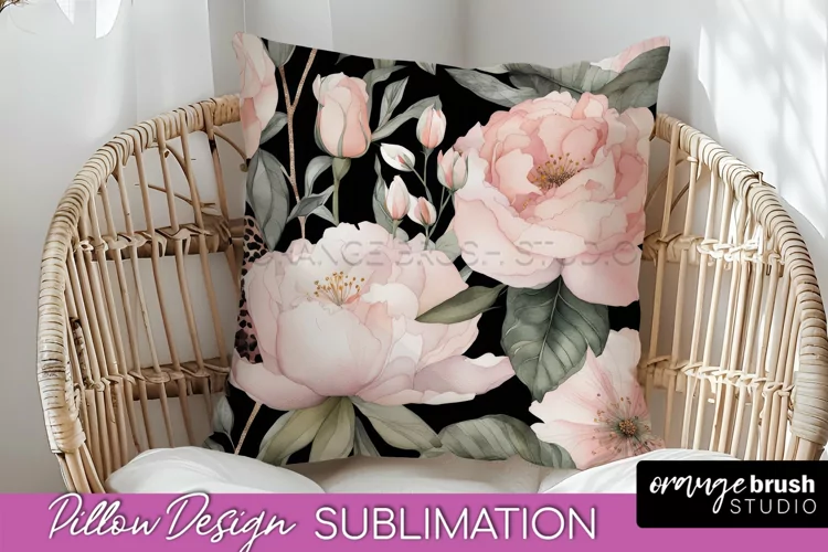 Watercolor Flowers Pillow Cover - Summer Pillow Sublimation