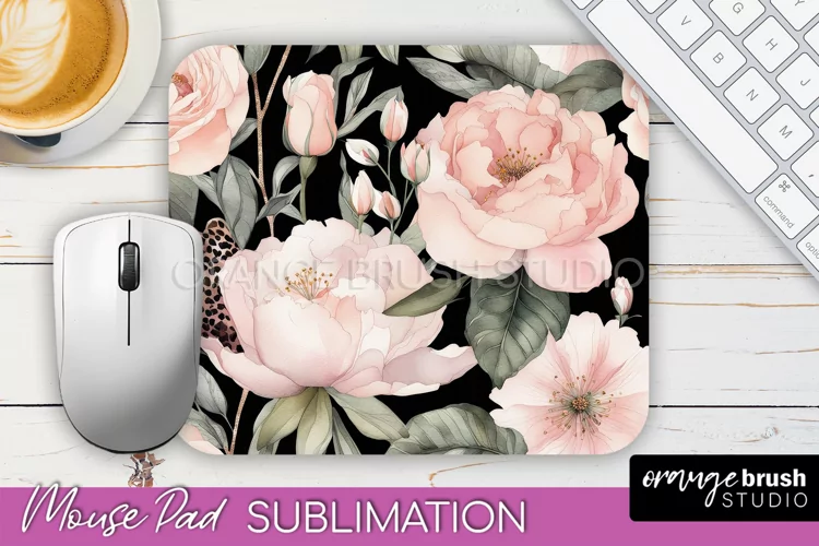 Floral Mouse Pad PNG - Pink Flowers Mousepad Sublimation
