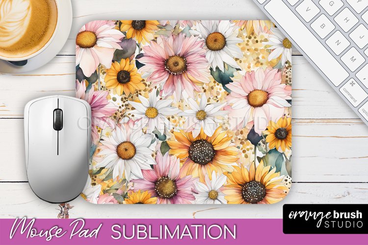 Floral Mouse Pad PNG - Pink Flowers Mousepad Sublimation