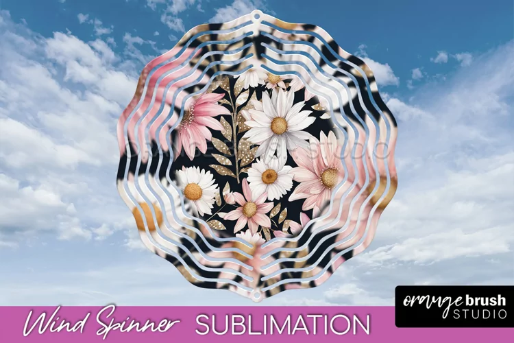 Pink Flowers Wind Spinner - Summer Wind Spinner Sublimation