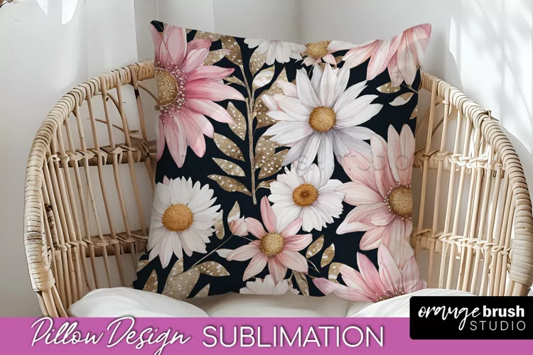 Watercolor Flowers Pillow Cover - Summer Pillow Sublimation