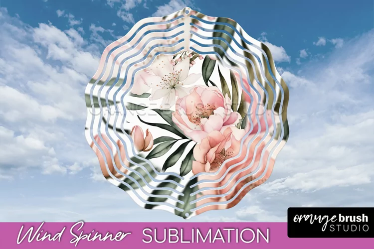 Pink Flowers Wind Spinner - Summer Wind Spinner Sublimation