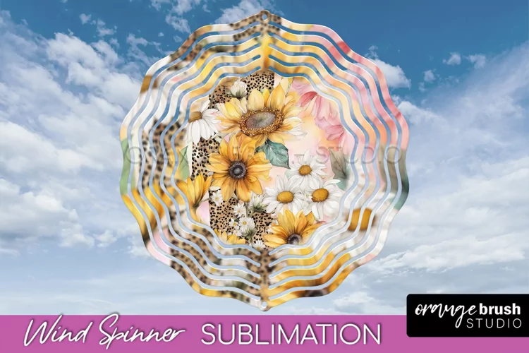 Pink Flowers Wind Spinner - Summer Wind Spinner Sublimation
