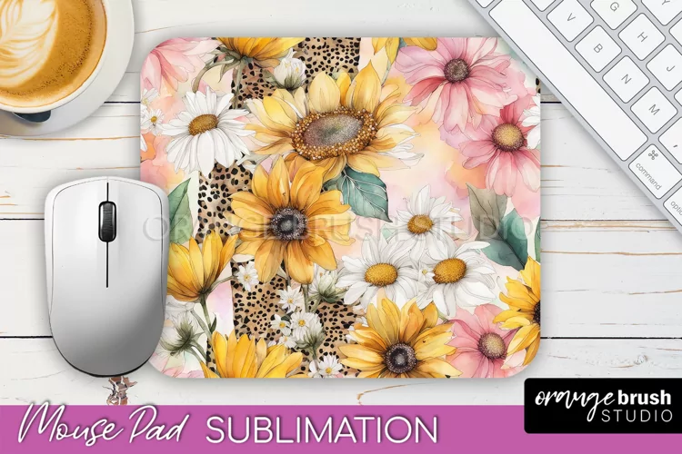 Floral Mouse Pad PNG - Pink Flowers Mousepad Sublimation