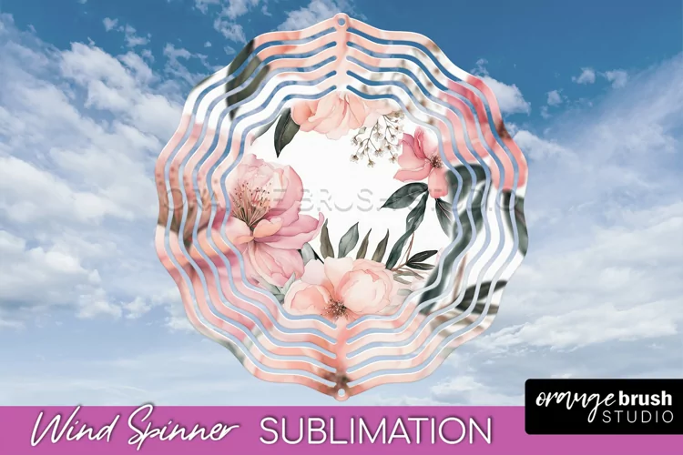 Pink Flowers Wind Spinner - Summer Wind Spinner Sublimation