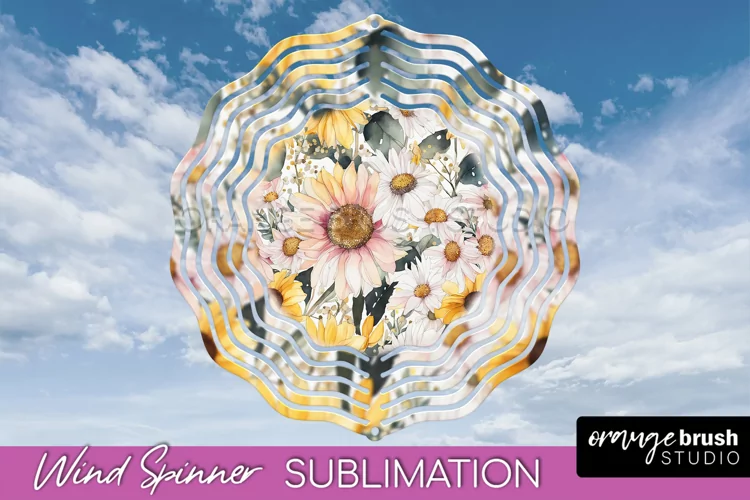 Pink Flowers Wind Spinner - Summer Wind Spinner Sublimation