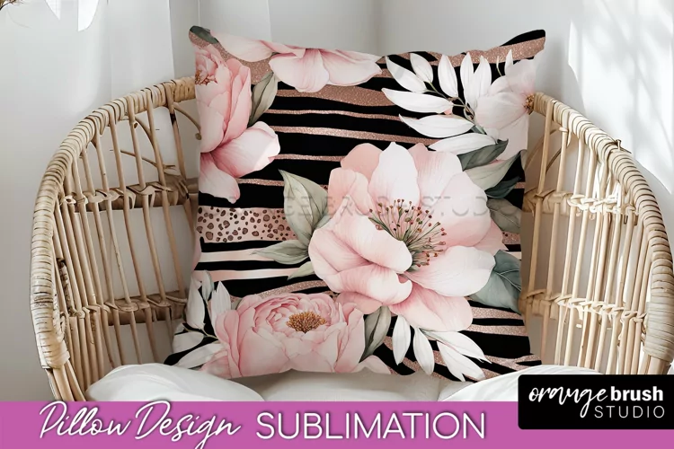 Watercolor Flowers Pillow Cover - Summer Pillow Sublimation