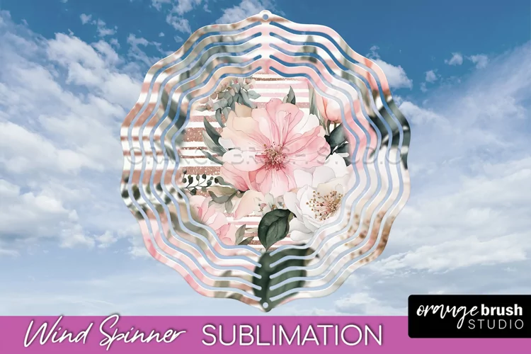 Pink Flowers Wind Spinner - Summer Wind Spinner Sublimation