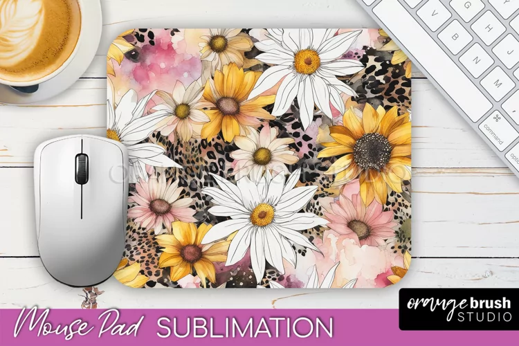Floral Mouse Pad PNG - Pink Flowers Mousepad Sublimation