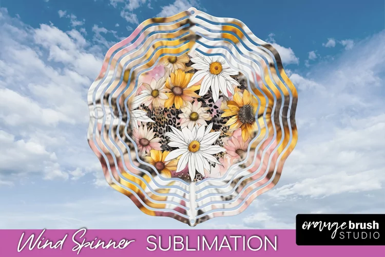 Pink Flowers Wind Spinner - Summer Wind Spinner Sublimation