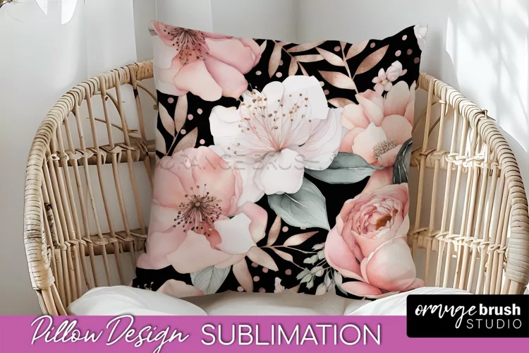 Watercolor Flowers Pillow Cover - Summer Pillow Sublimation