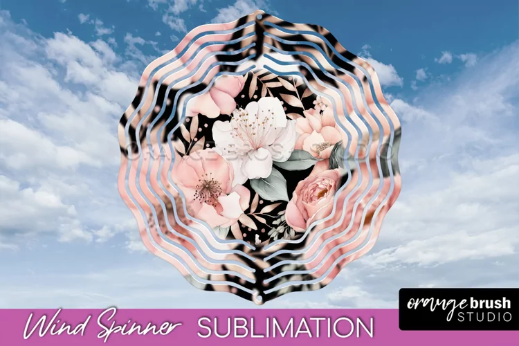 Pink Flowers Wind Spinner - Summer Wind Spinner Sublimation