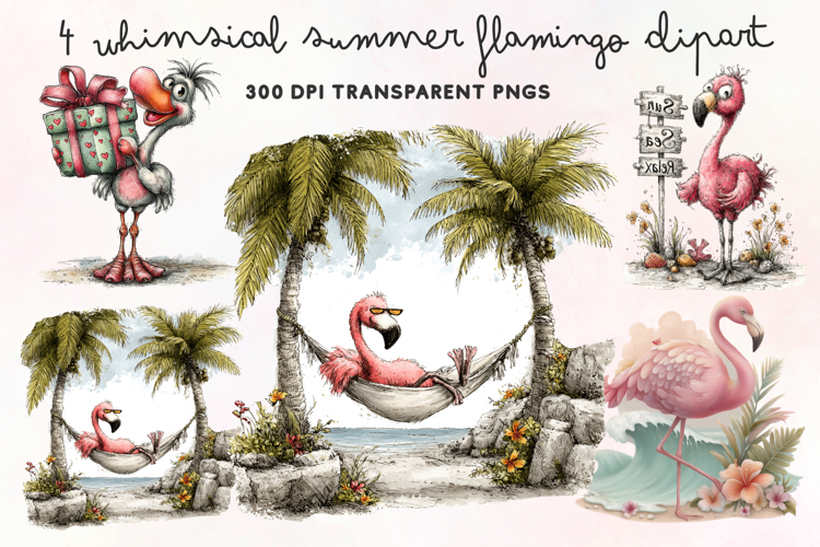 Cute Flamingo Clipart Image 14