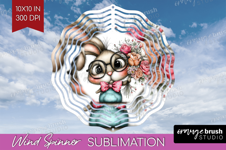 Valentine Wind Spinner Sublimation PNG - Whimsical Animal