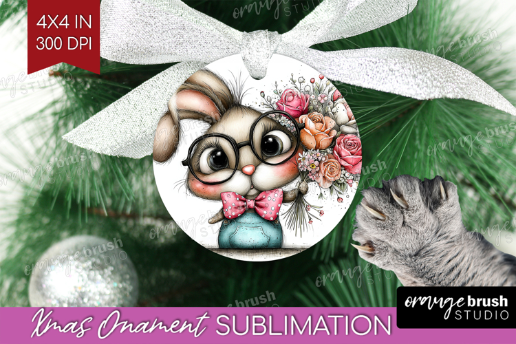 Valentine Ornament PNG - Whimsical Animal PNG Sublimation