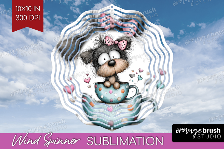 Valentine Wind Spinner Sublimation PNG - Whimsical Animal