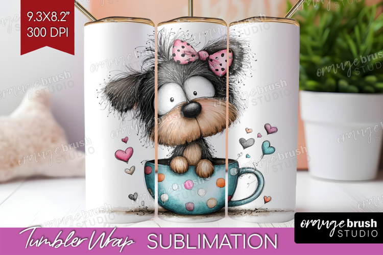Valentine Tumbler Wrap - Whimsical Animal Tumbler PNG