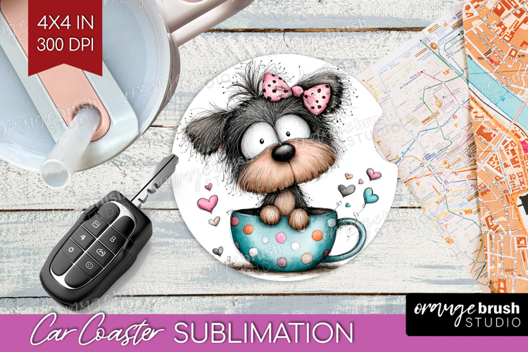 Valentine Car Coaster - Whimsical Animal Coaster PNG