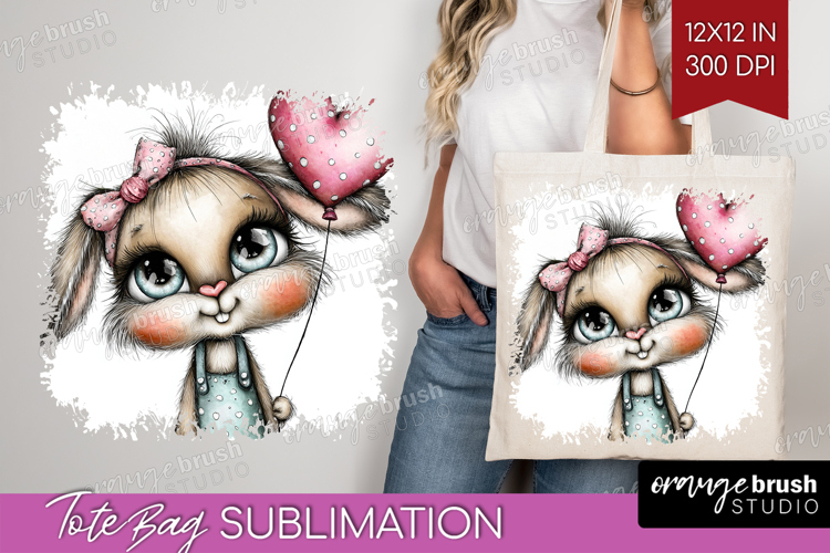 Valentine Tote Bag - Whimsical Animal Tote Bag PNG