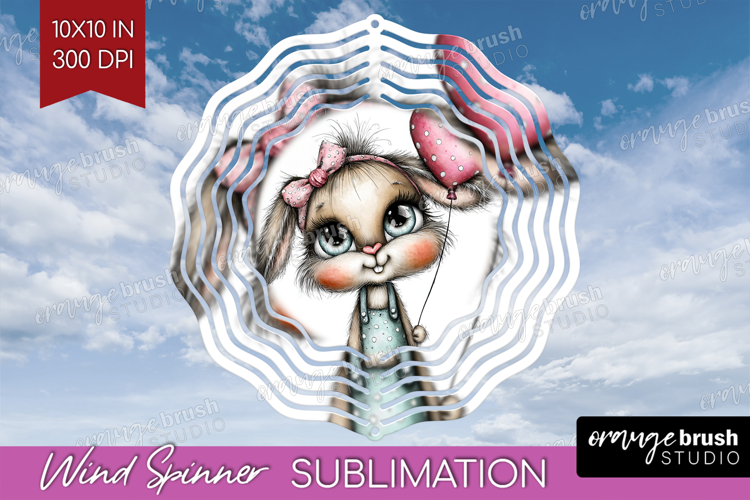 Valentine Wind Spinner Sublimation PNG - Whimsical Animal