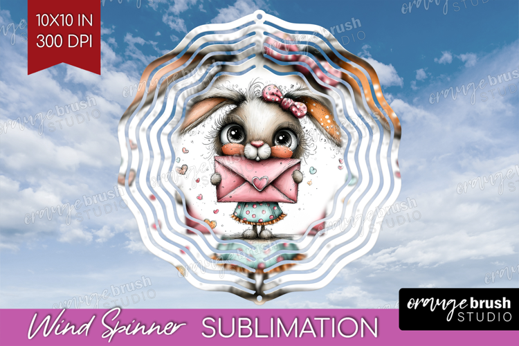 Valentine Wind Spinner Sublimation PNG - Whimsical Animal