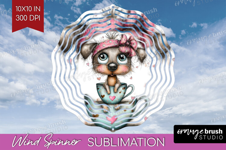 Valentine Wind Spinner Sublimation PNG - Whimsical Animal example image 1