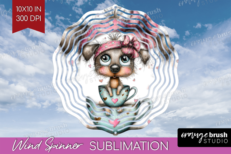 Valentine Wind Spinner Sublimation PNG - Whimsical Animal