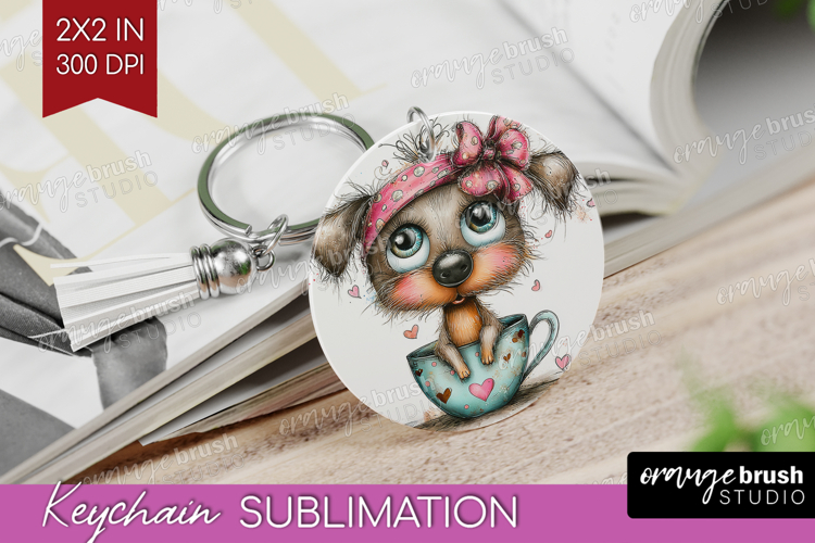 Valentine Keychain PNG - Whimsical Animal Keychain