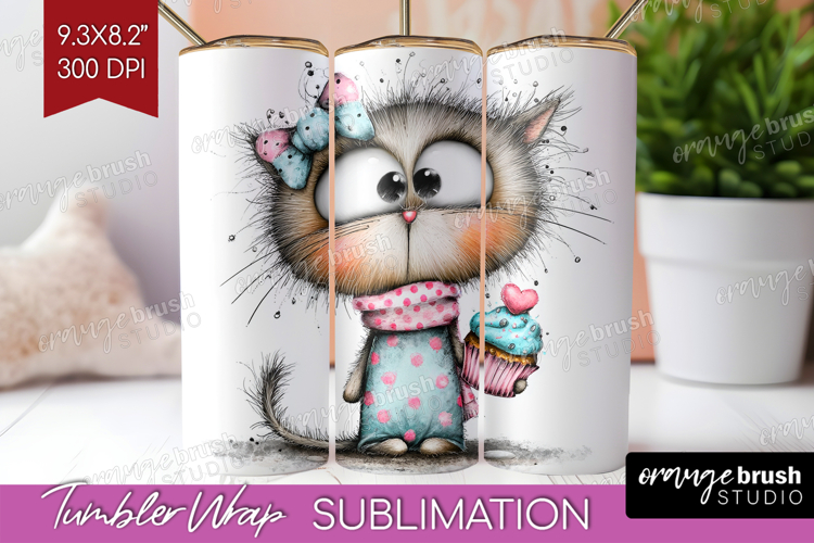 Valentine Tumbler Wrap - Whimsical Animal Tumbler PNG